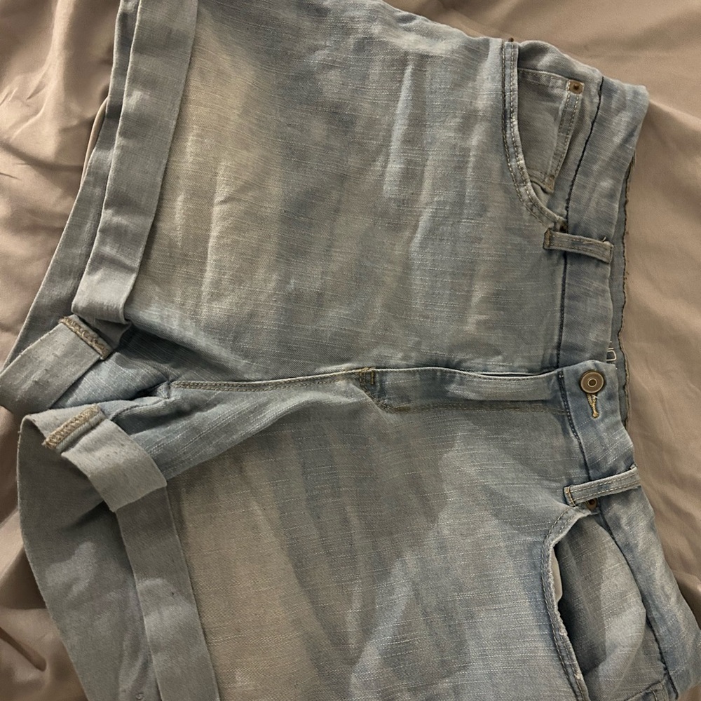 These are blue shorts. They are a size 17 in girls